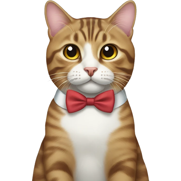 Tabby cat with bow tie  emoji