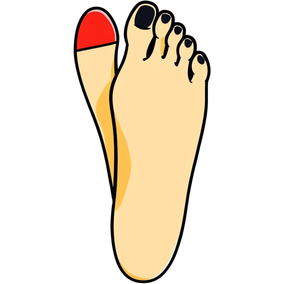 female foot sole with toes spread wide apart emoji