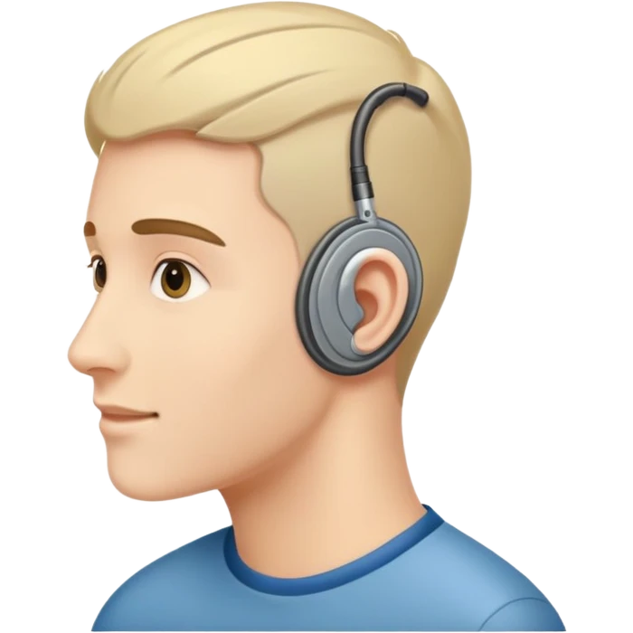young man with cochlear implant emoji
