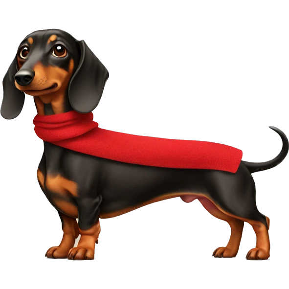 Dachshund mit roten Schal emoji