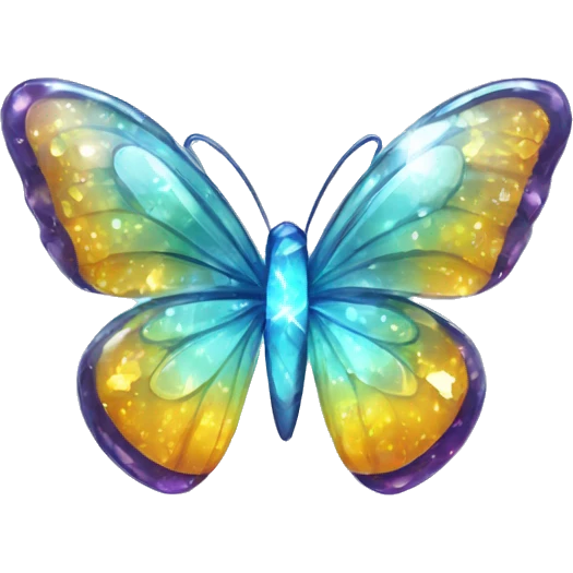 Shiny sparkly glass crystal butterfly emoji