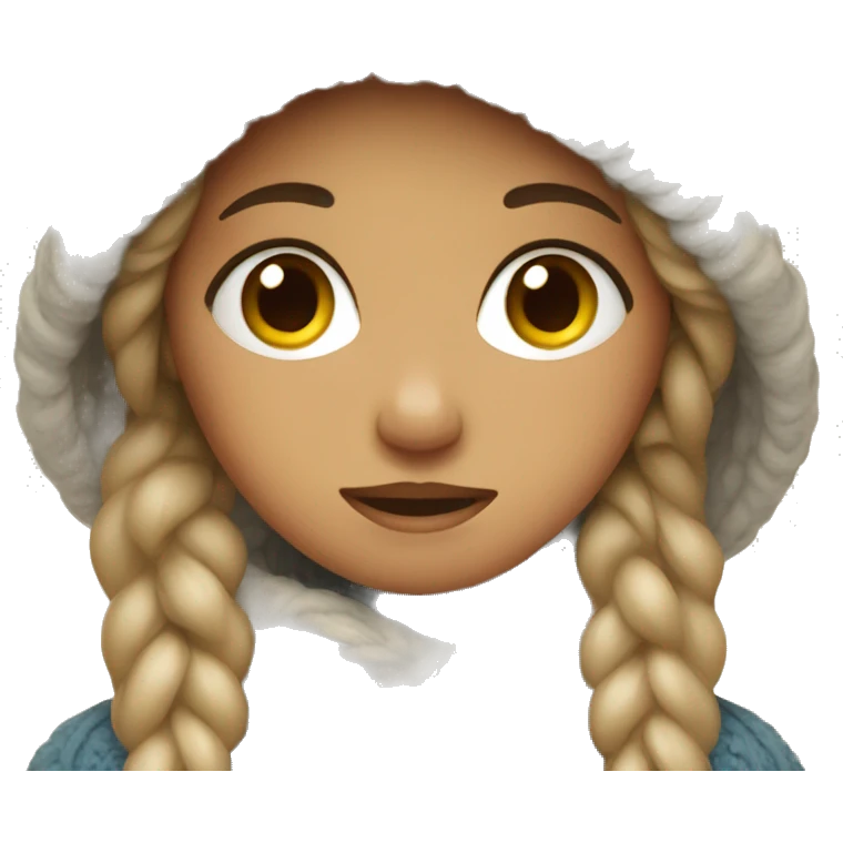 Girl bundled in sweater emoji