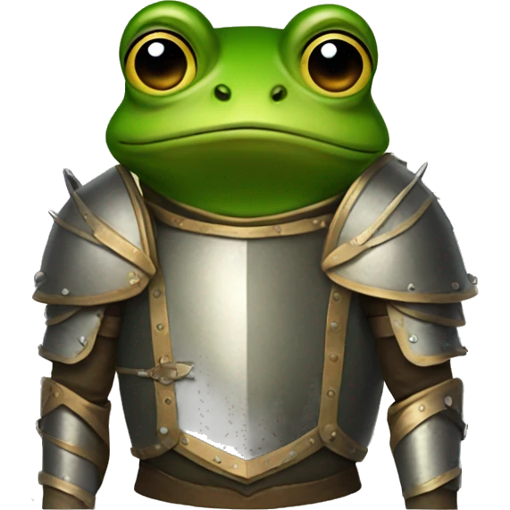 A frog with armor emoji