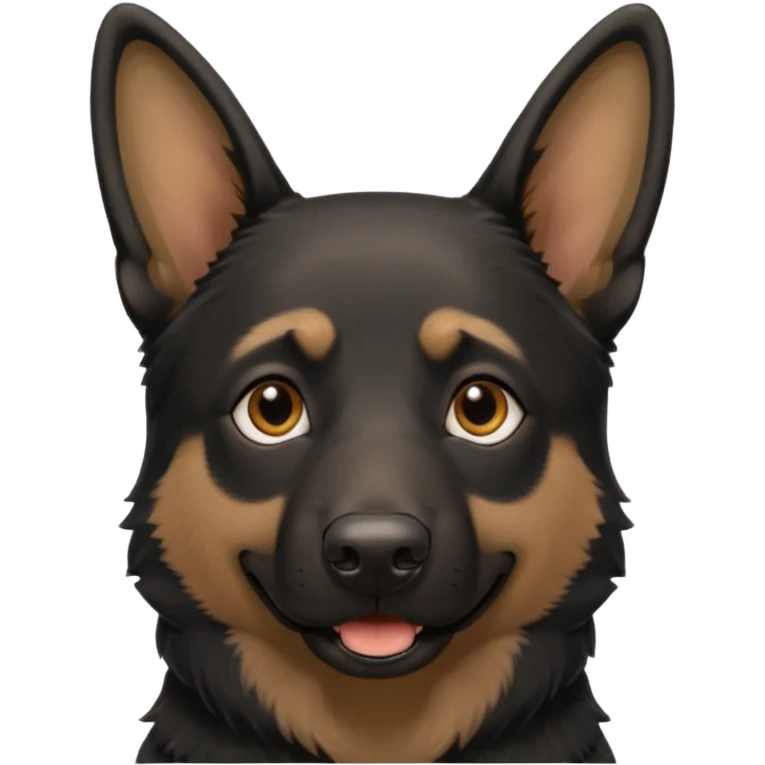 mostly black german shepherd happy face emoji