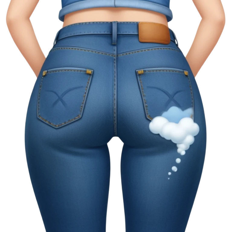 naked girl with a very massive butt letting out a fart emoji