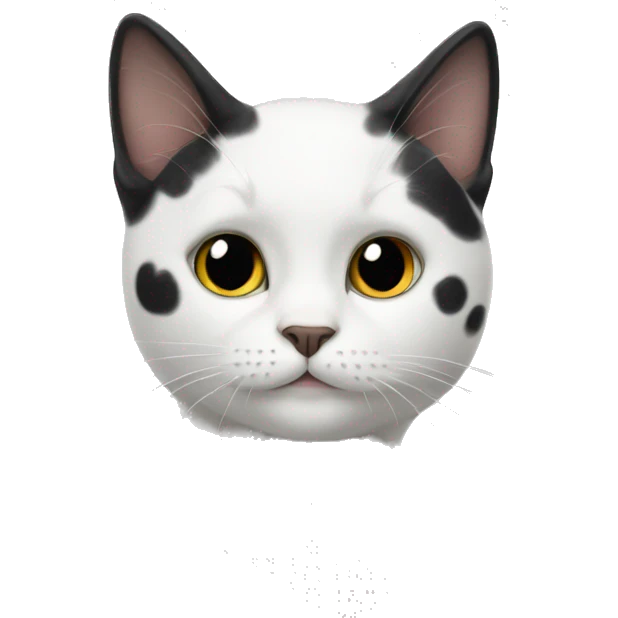 white cat with black spots emoji