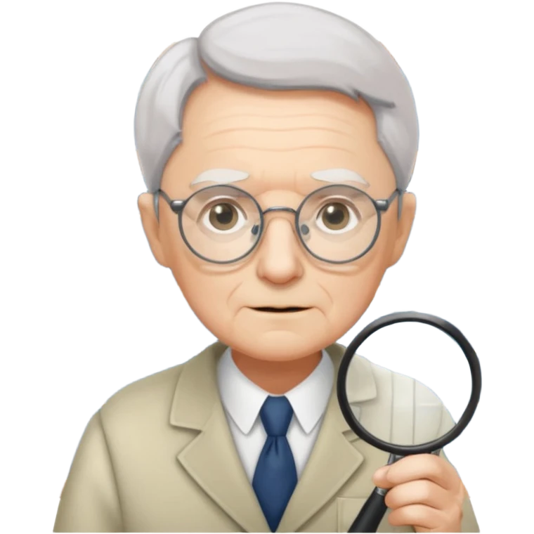 Elder + magnifier, Library Visitor. emoji