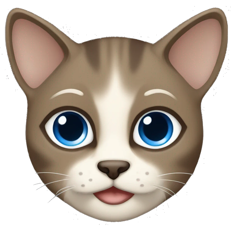Dark Brown face - beige body and ears female siamise cat with blue eyes  emoji