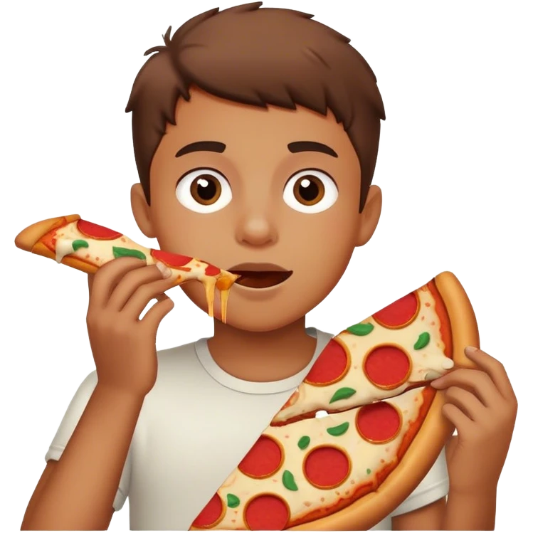 boy eating pizza  emoji