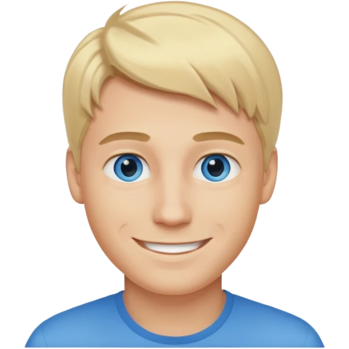 young man with neat blond hair, smiling emoji