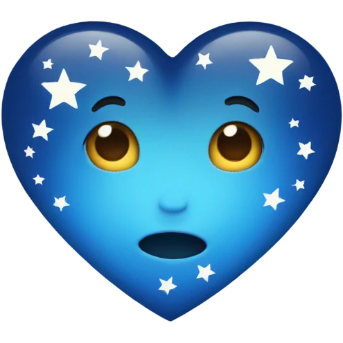 Blue heart with stars emoji