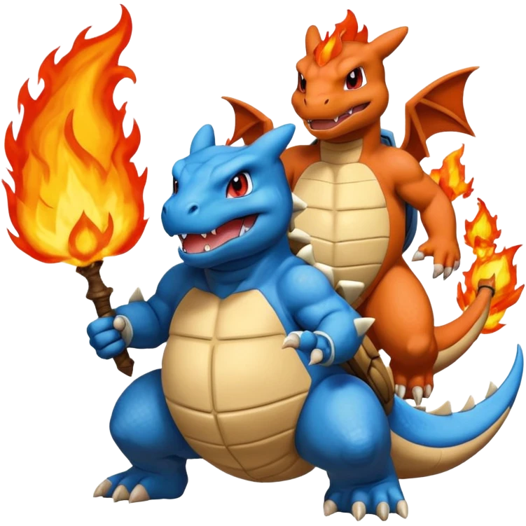 Pokemon red and green legendary emoji