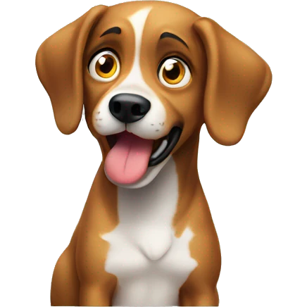 Crazy confused dog emoji