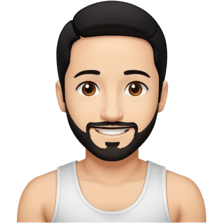 AJ McLean brown eyes, black hair, white tank top emoji