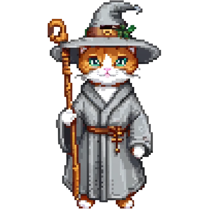 cat dressed as Gandalf emoji