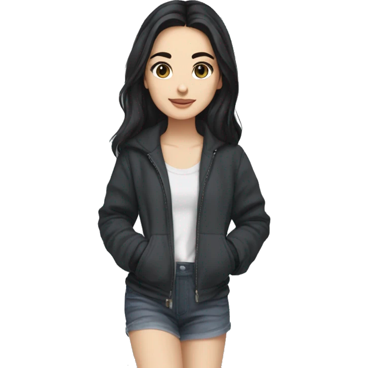 Hania amir, teen, full body, aesthetic, well detailed, black hair emoji
