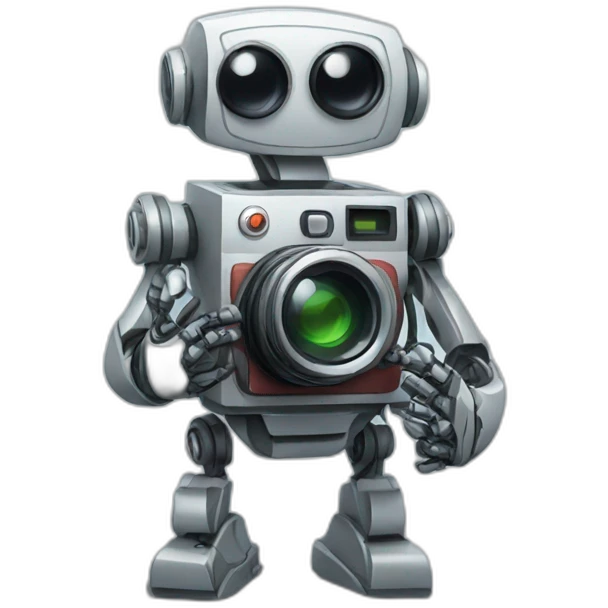 robot holding a camera emoji