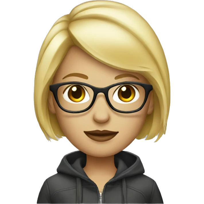 blonde designer with glasses and short blonde hair emoji