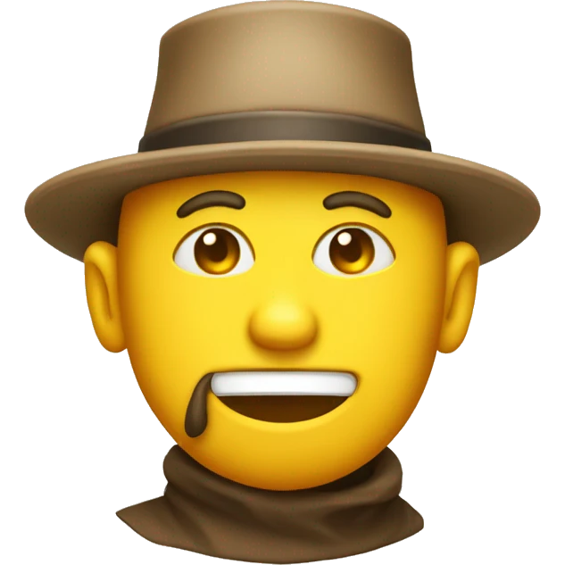 yellow face emoji with pilgrim hat emoji