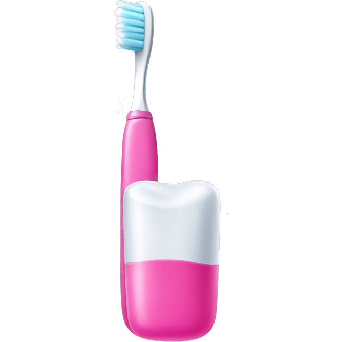 Pink toothbrush and toothpaste  emoji