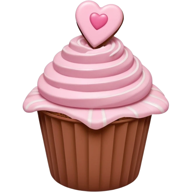 Two glossy square milk chocolate pralines placed diagonally, each in a white ridged paper cup, topped with a soft pastel pink heart icing with subtle sugar sparkle.
Cute minimal emoji-style, realistic and polished, clean studio lighting, pure white background, smooth 3D render, high resolution. emoji