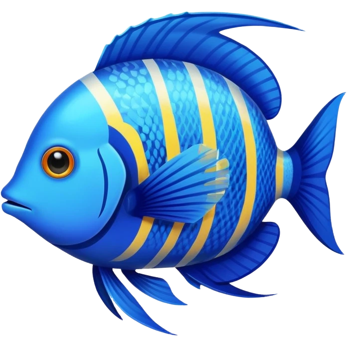 Blue tropical fish with vibrant colors emoji