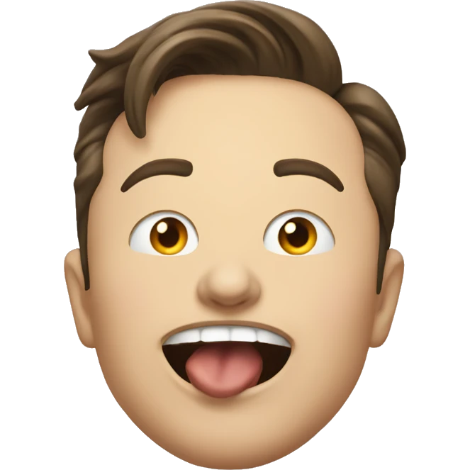 elon musk drooling, mouth open emoji
