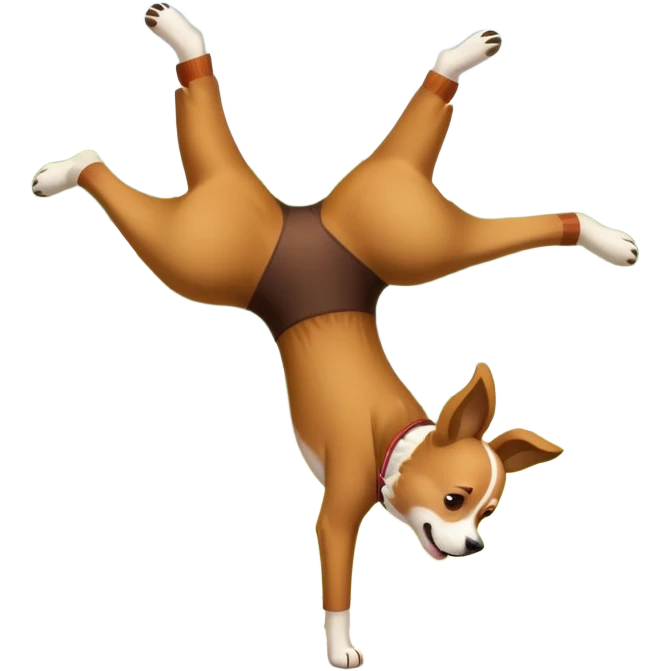 A dog that’s doing a cartwheel in a park with kids crying next emoji