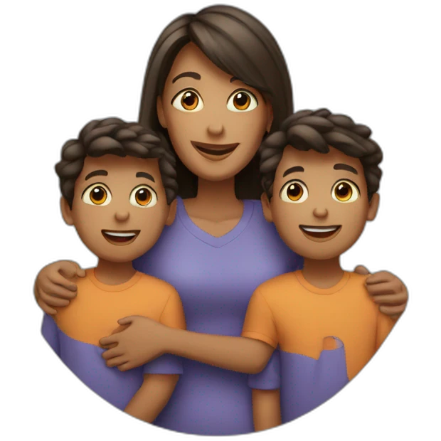 Mom with two sons emoji