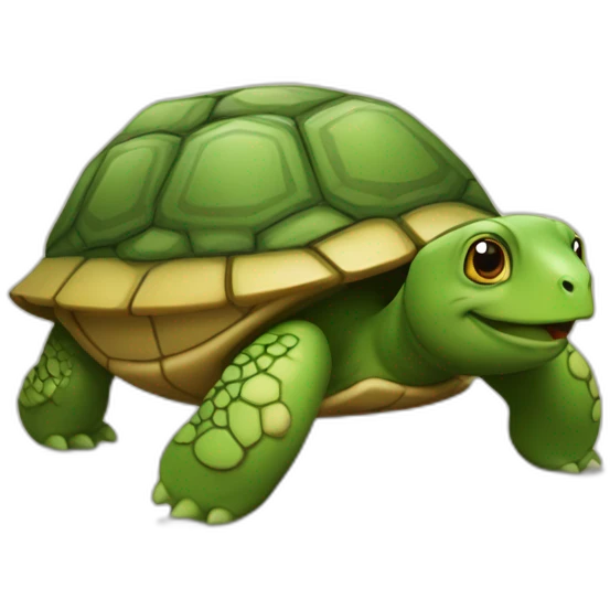 Lièvre sur une tortue emoji