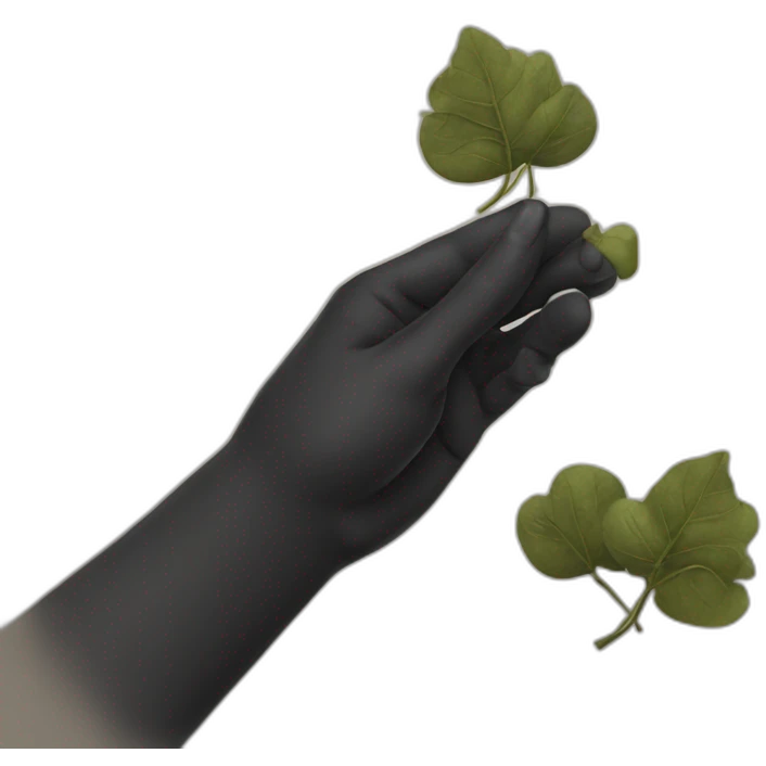 hands picking black cotton emoji
