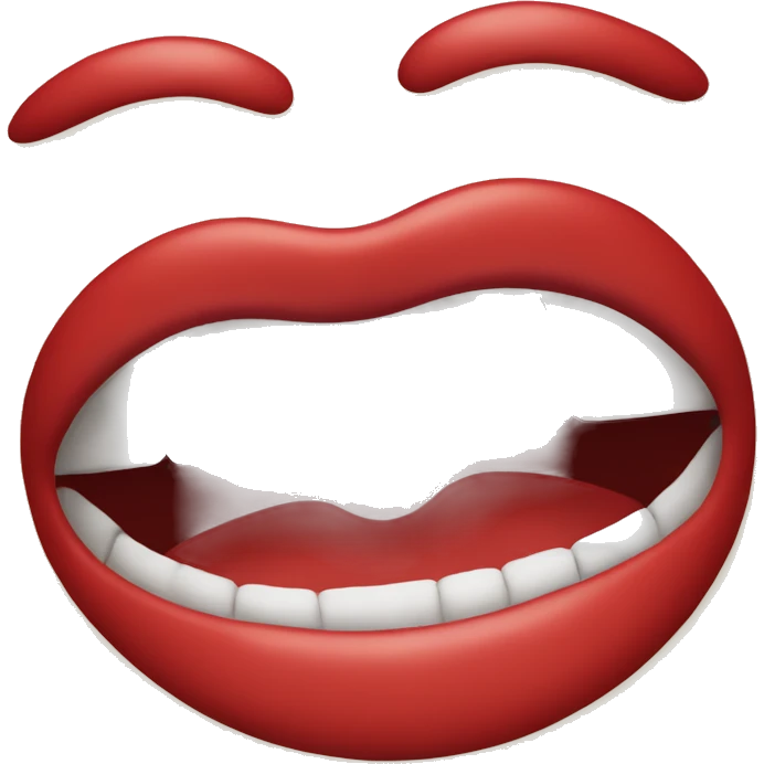 Red emoji with lip bite emoji