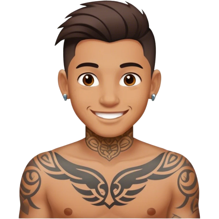 smiling boys with tattoos emoji