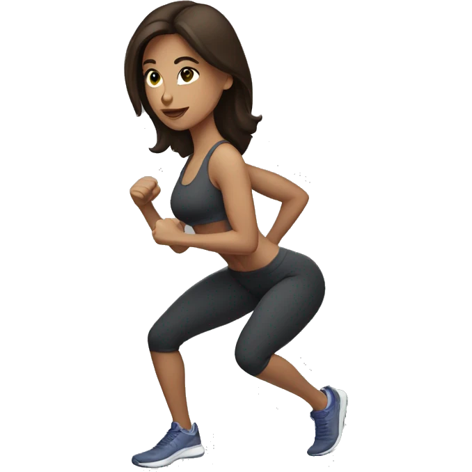 Brunette working out emoji