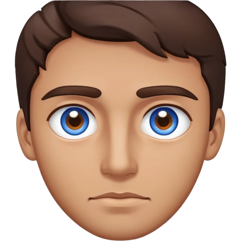 Man IOS, Blue eyes, heterochromia, brown hair, dark stare emoji
