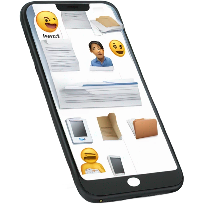 documents inside of a phone emoji