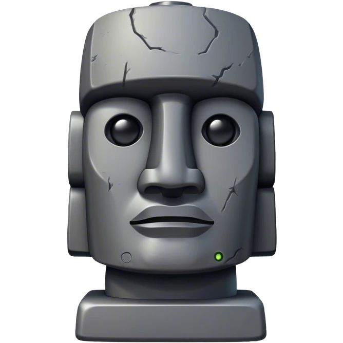 Moai statue with laser eyes  emoji