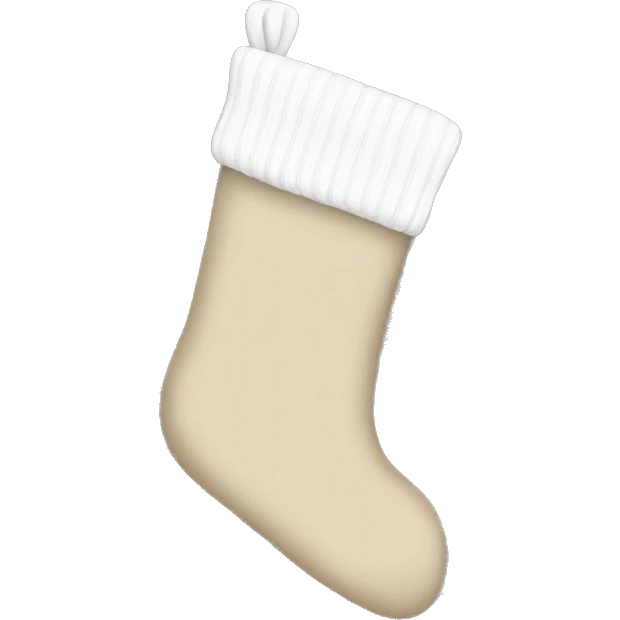white and beige knit christmas stocking emoji