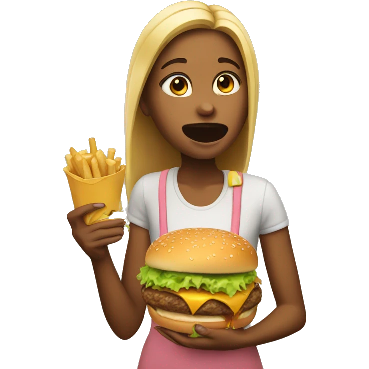 Girl eating burger emoji