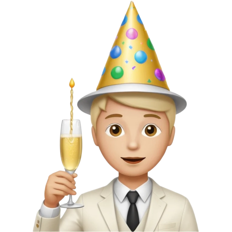 una festa di compleanno con una camicia bianca emoji