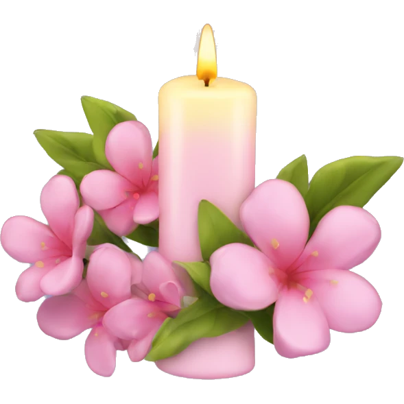 Spring candle with flowers  emoji
