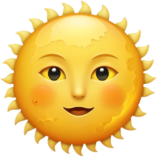 big sun with small tiny yellow moon moon beside it  emoji