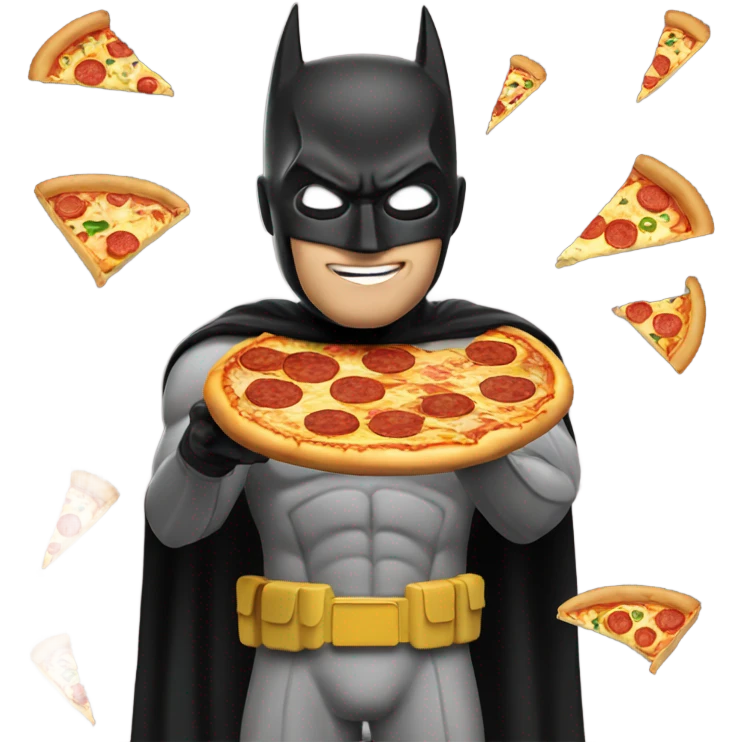 Batman with pizza emoji