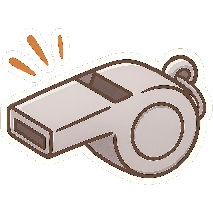 a cartoon-style whistle with sound lines emoji