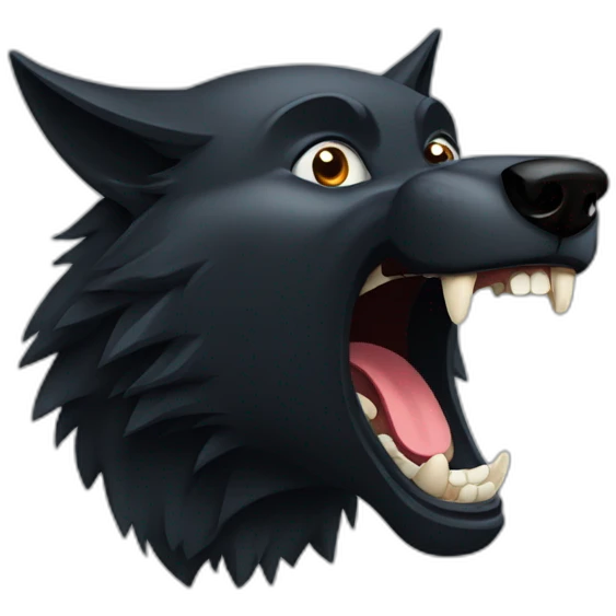 Black wolf growling  emoji
