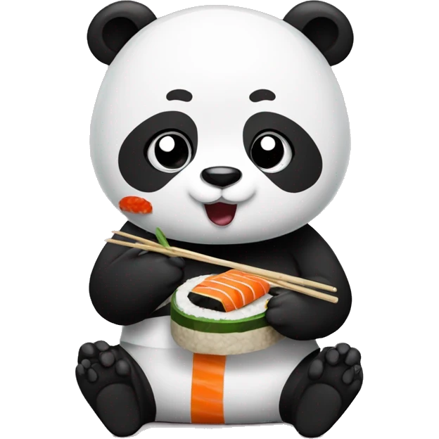 Panda eating sushi emoji