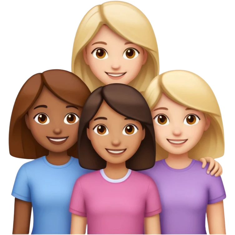 three girls standing in a group emoji