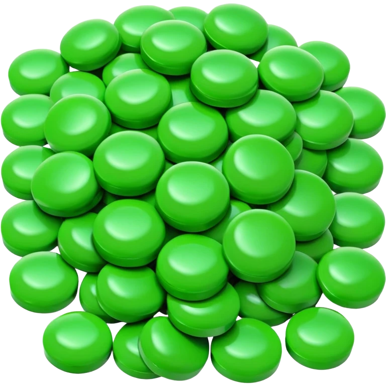 Minimalist pile of green round candies emoji