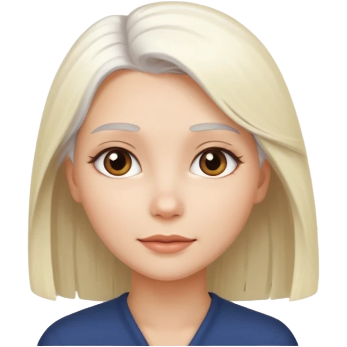 Güzel sarışın bir kadın kıyafeti beyaz saçları düz emoji