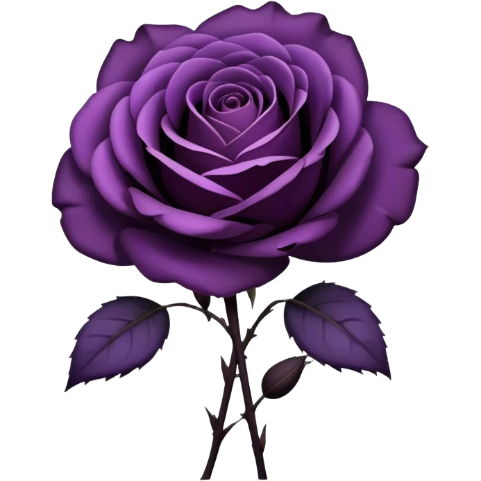 dark purple rose, with purple petals and blackish stem, withering away emoji